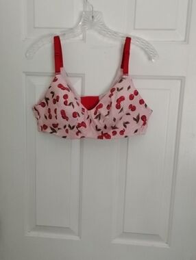 torrid Pink Cherry Print Bra with Red Accents